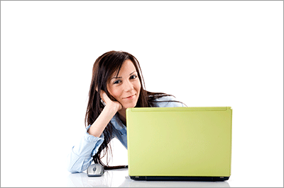Woman Working on Laptop